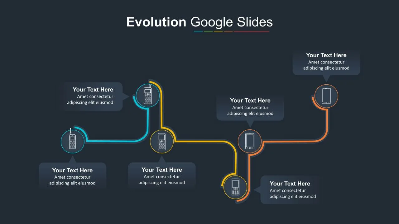 Simple Product Evolution Slide With 6 Stages