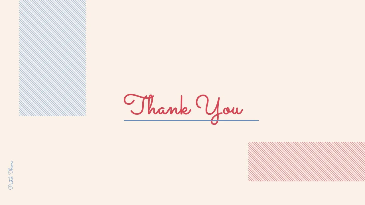 Thank You Slide of Pastel Theme Presentation Slides