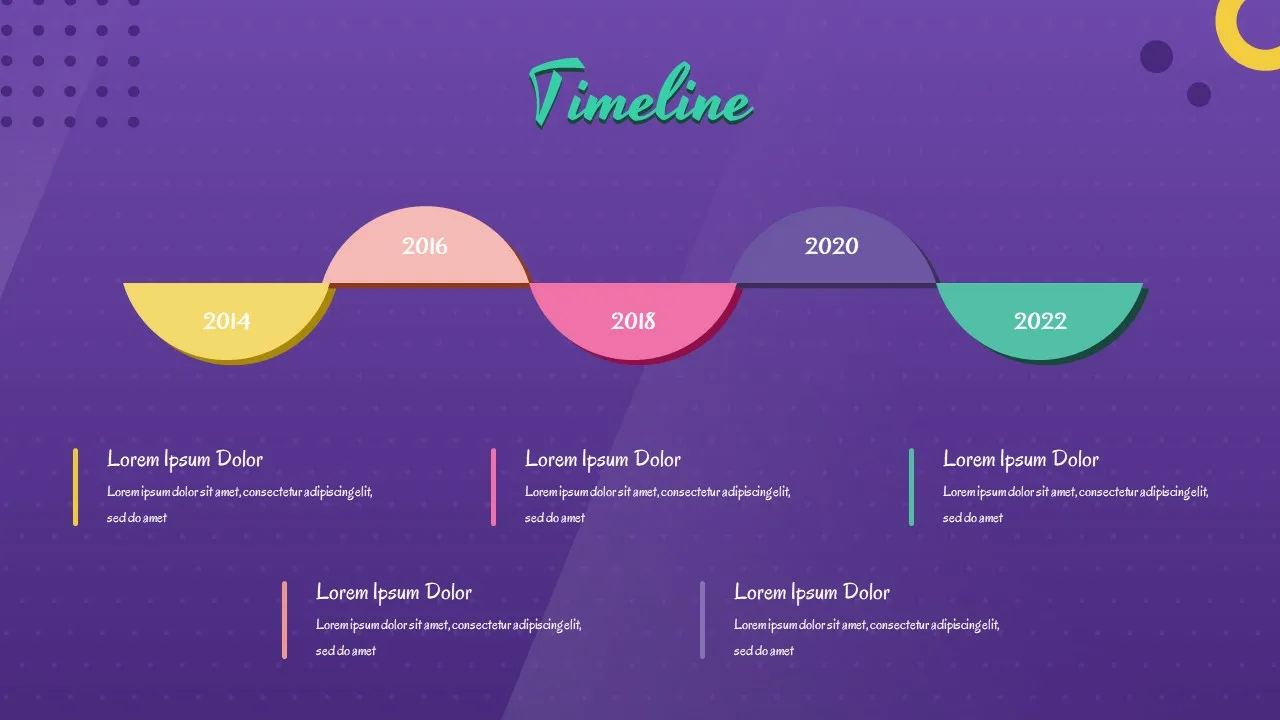 Timeline Slide in Free 90s Google Slides Theme
