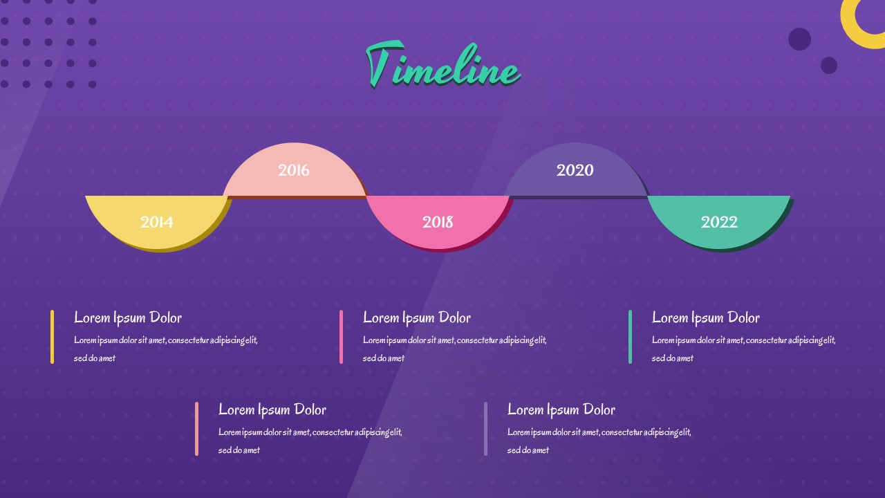 Timeline Slide in Free 90s Google Slides Theme