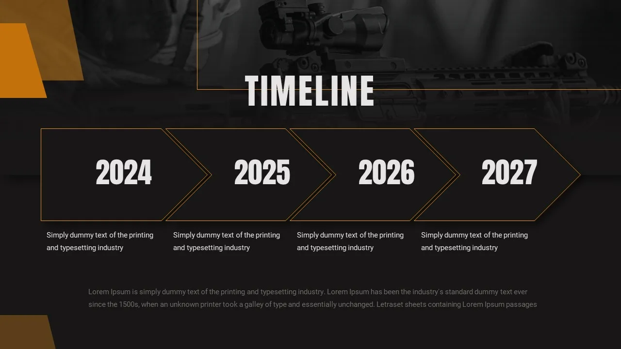 Timeline Slide of Military Presentation Template