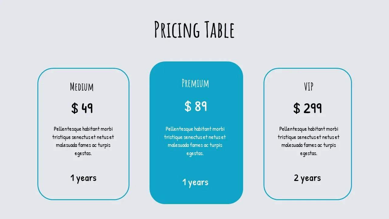 Welcome Back To School Google Slides Template Pricing Slide