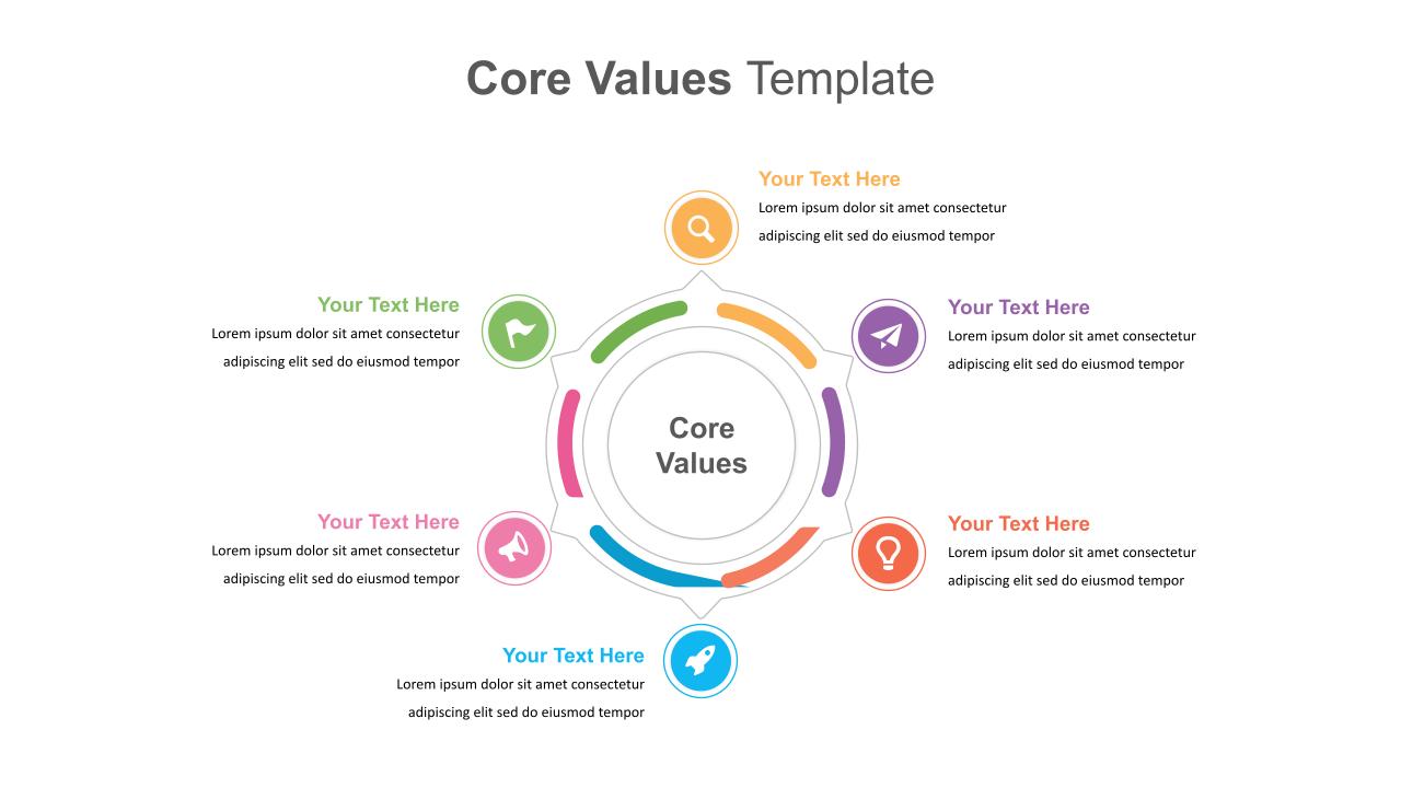 6 Steps Core Values Presentation Slide