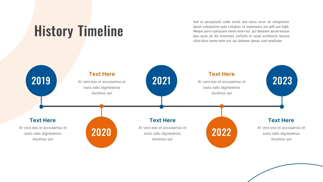 Blue Theme Timeline Slide