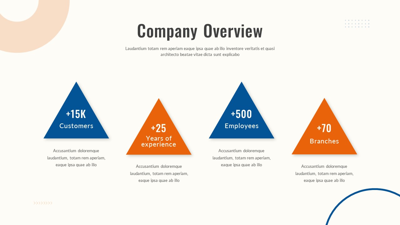 Creative Blue Theme Company Overview Slide