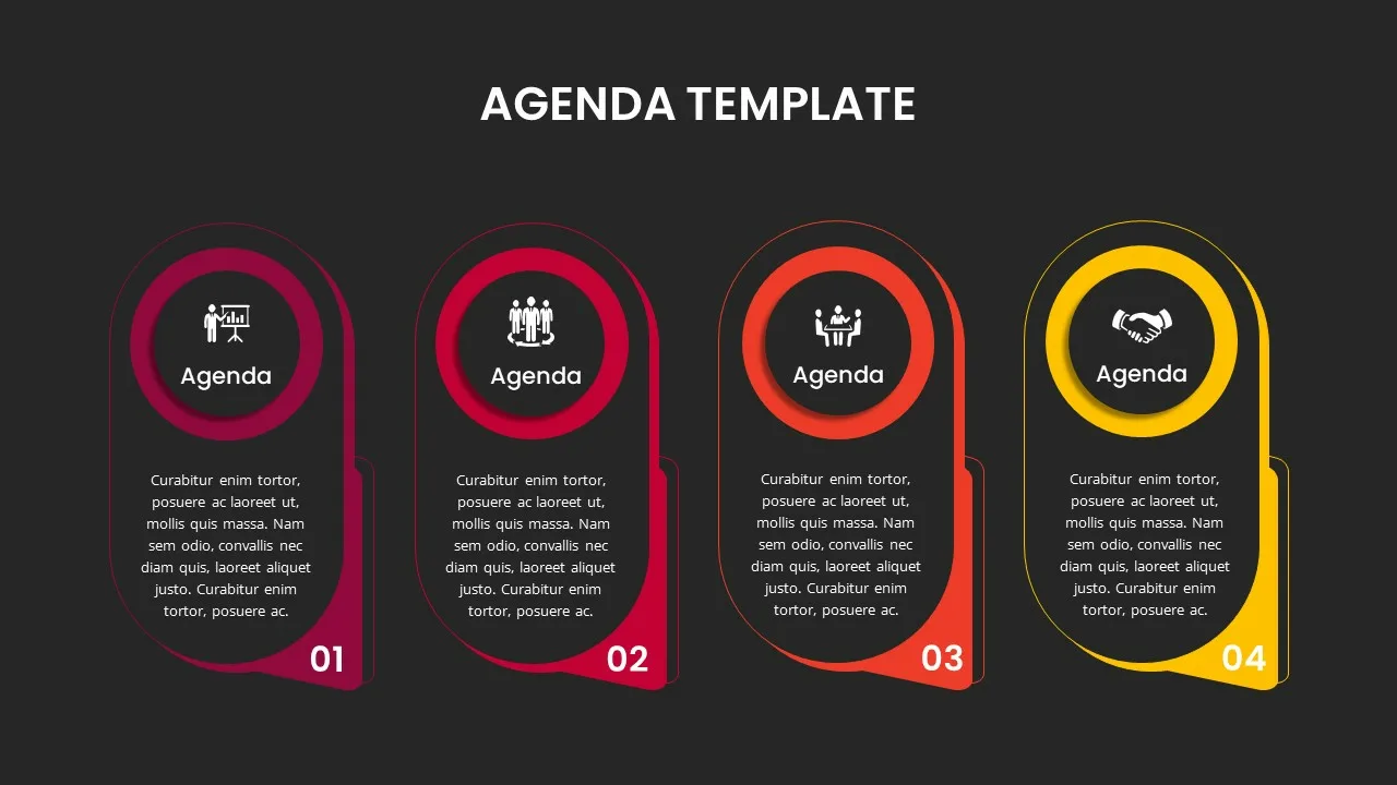 Dark Theme Agenda Slide Template