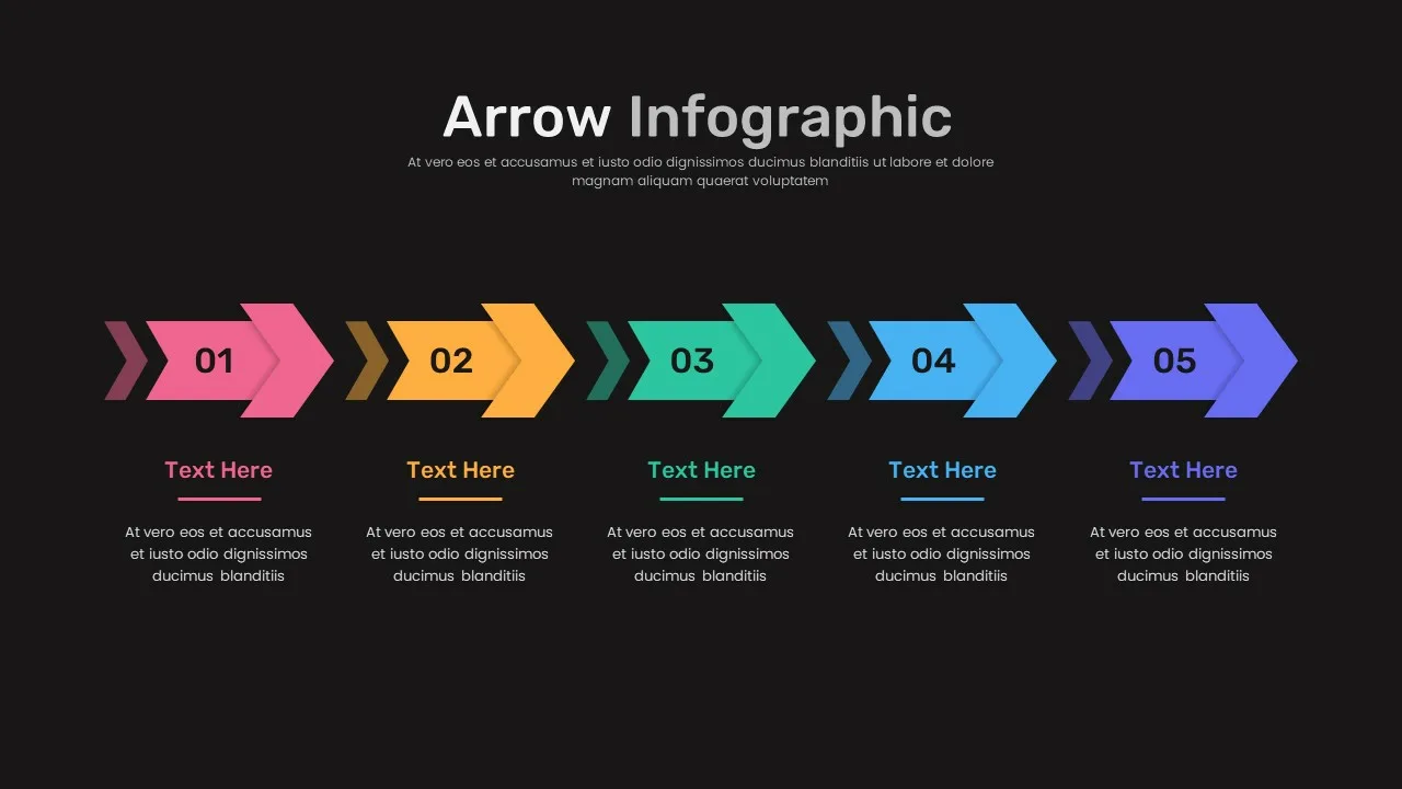 Dark Theme Arrow Infographic Template