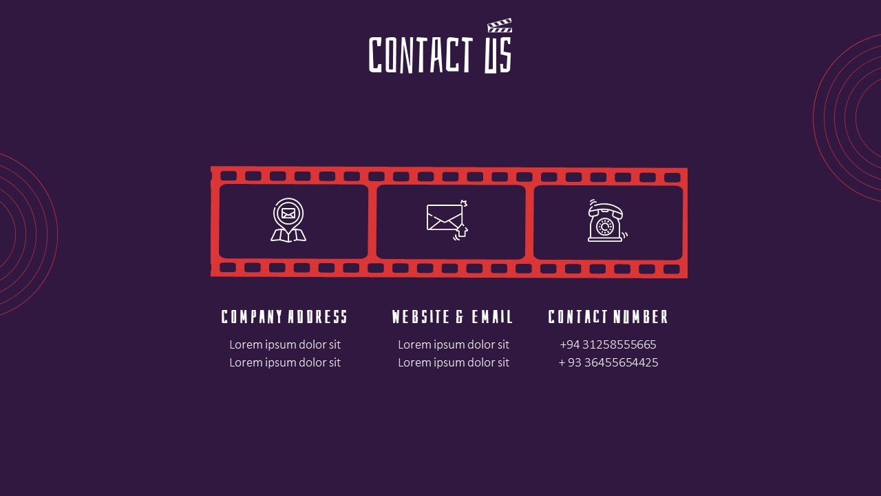Free Movie Contact Us Slide Template