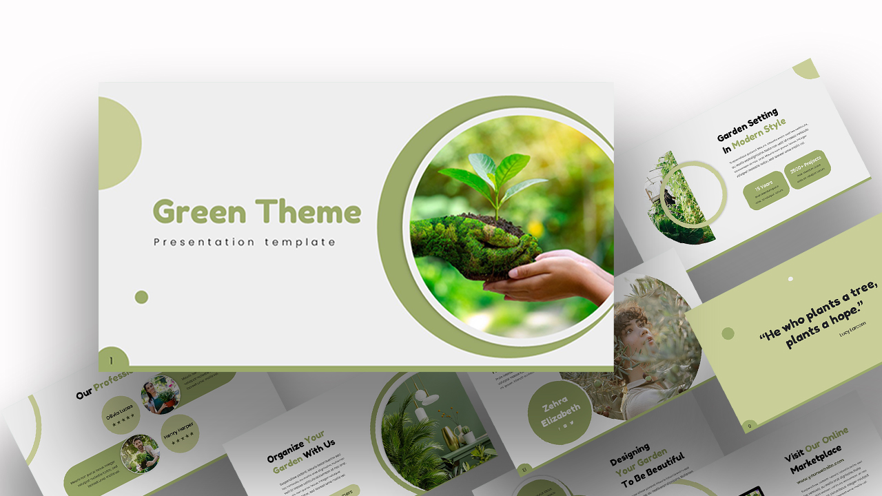 Green Presentation Template 12 SlideKit