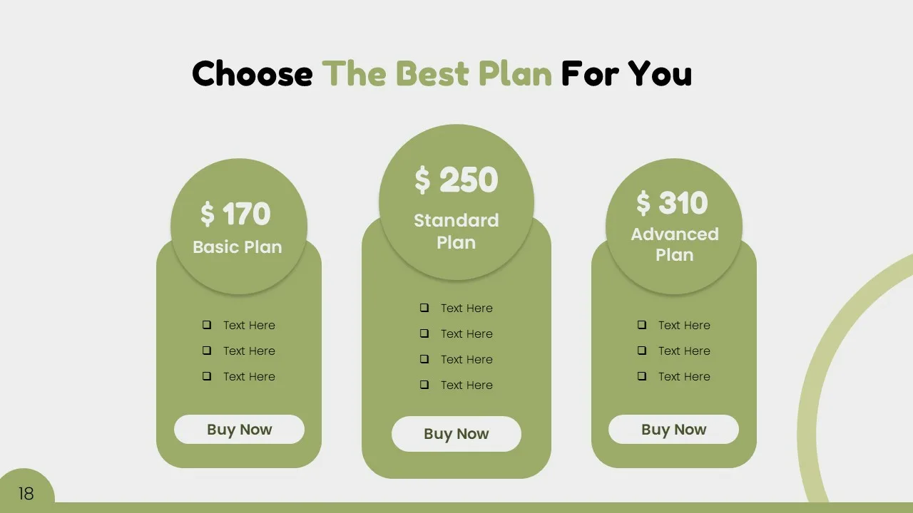 Greenery Presentation Pricing Plan Templates