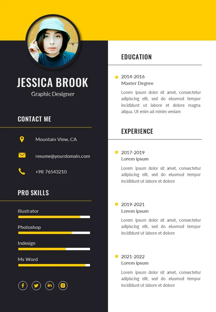 Resume Presentation Slide Template