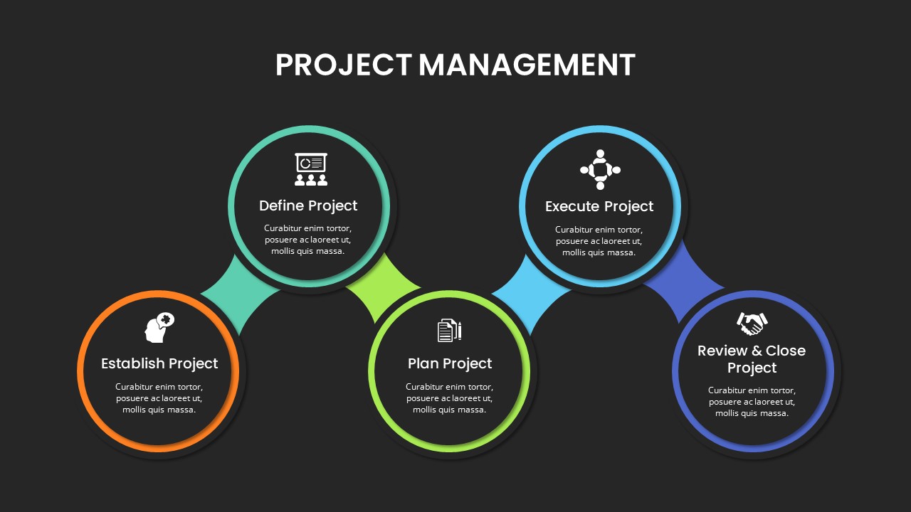 5 Points Project Management Slide