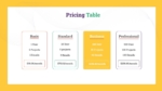 Colorful Pricing Table PowerPoint Template