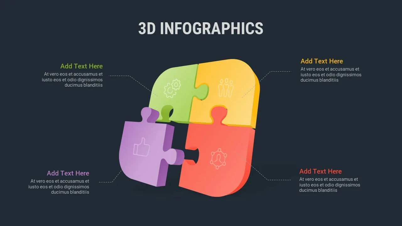 Dark Theme 3D Infographic Template