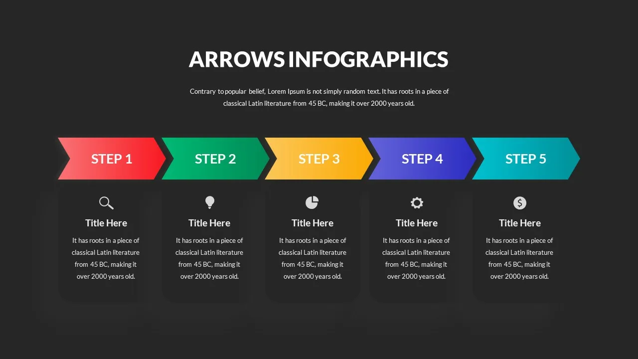 Dark Theme Arrow Slide Template