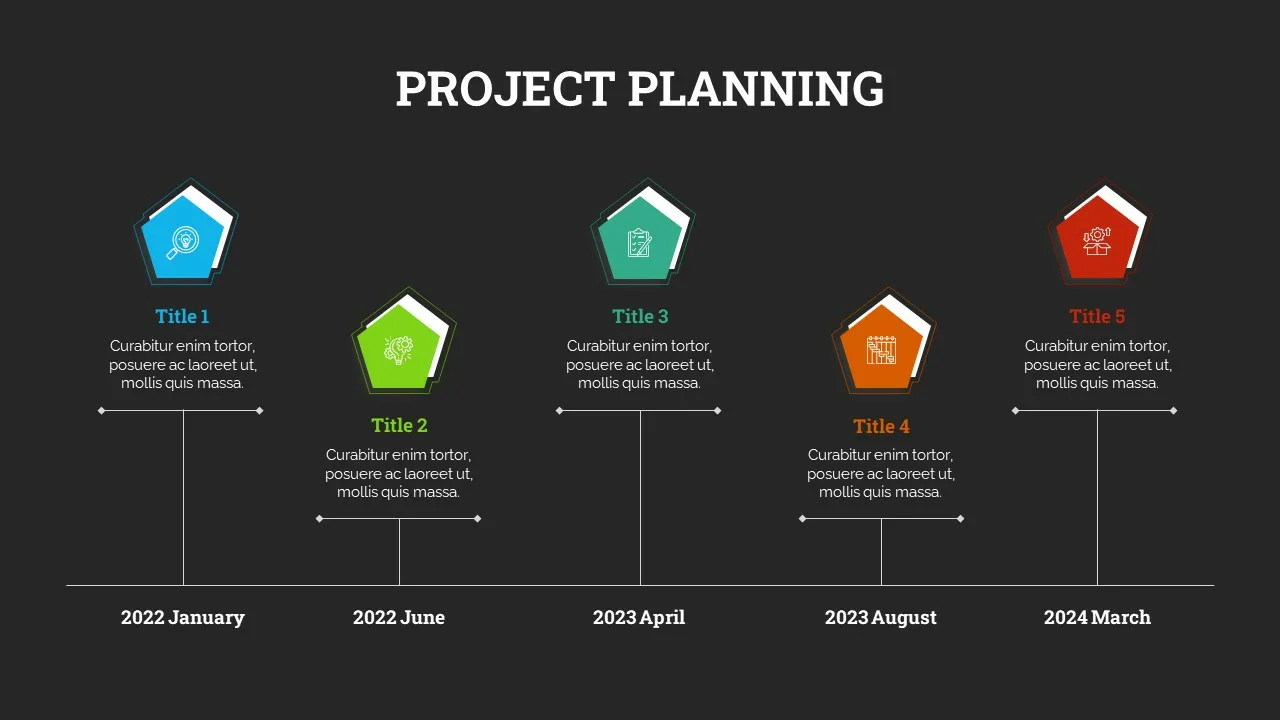 Dark Theme Project Planning Slide