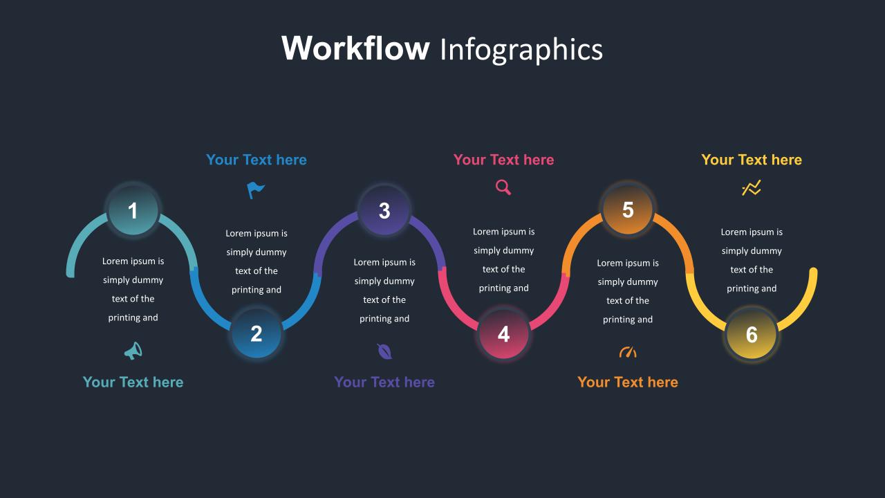 Dark Theme Workflow Presentation Template - SlideKit