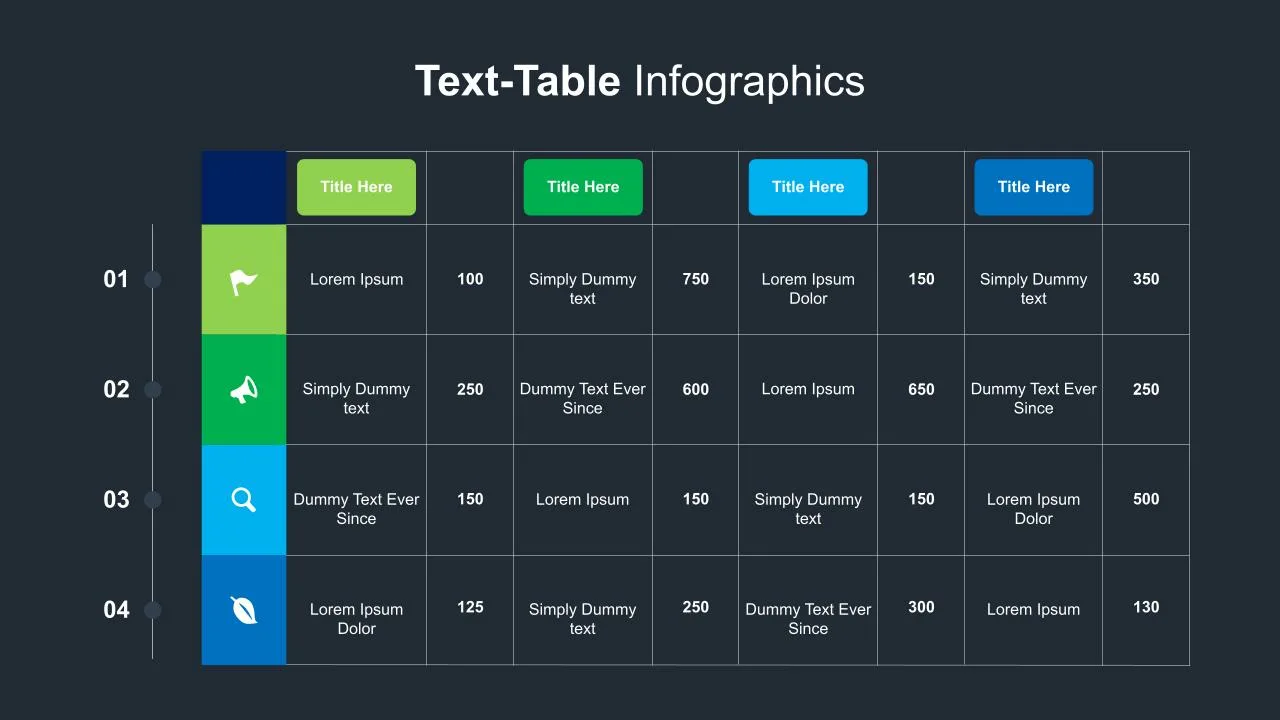 Google Slides Text Table Templates