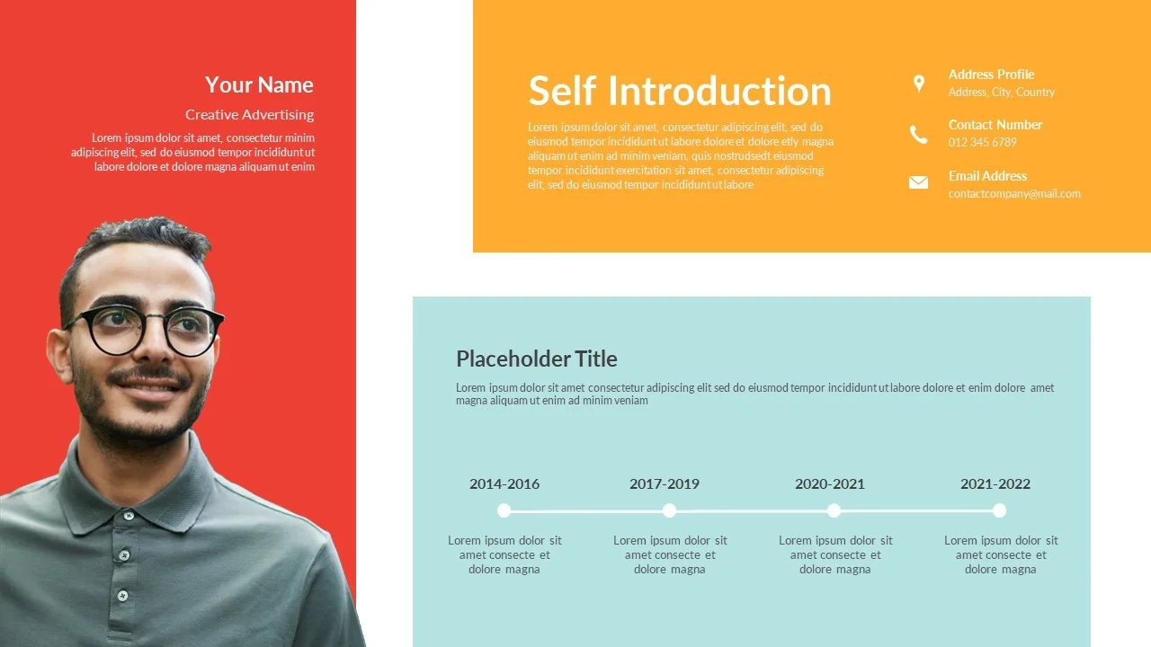 Professional Self Introduction Slide Template