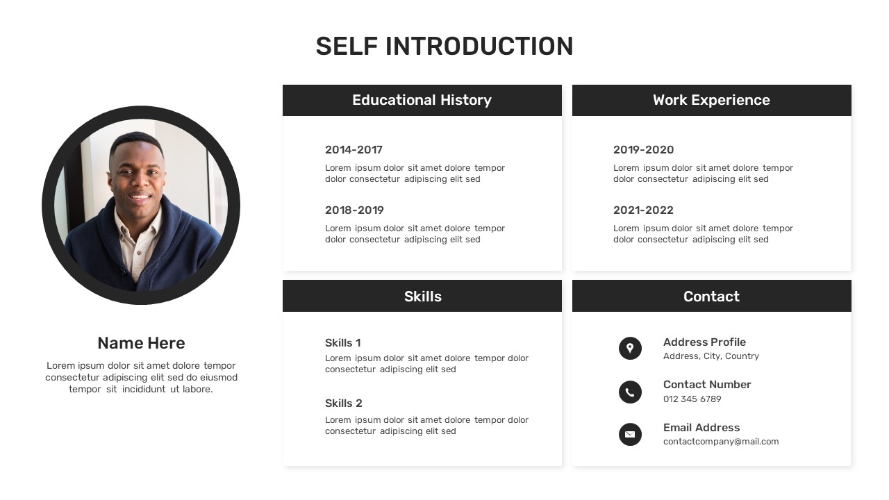 Self Introduction Google Slides Template SlideKit
