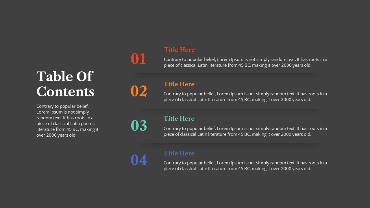Table of Contents Presentation Template