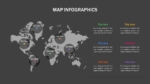 Editable Dark Theme World Map For PPT Presentation