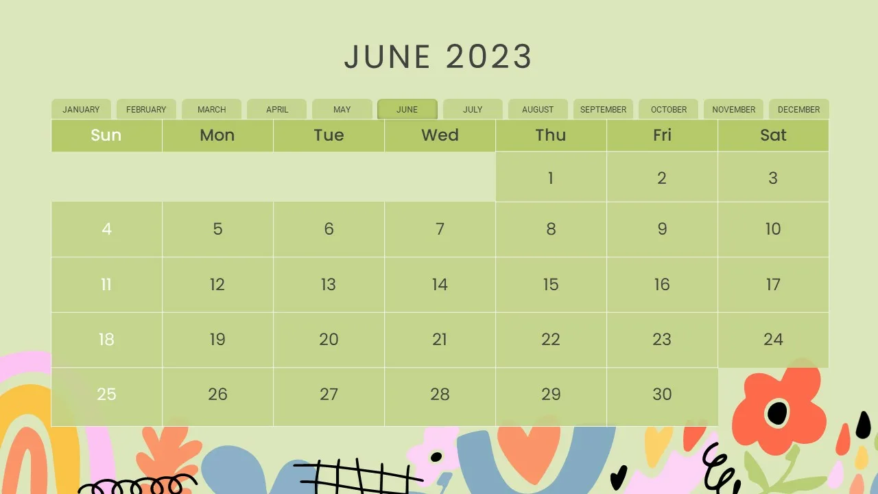 June 2023 Calendar Slides