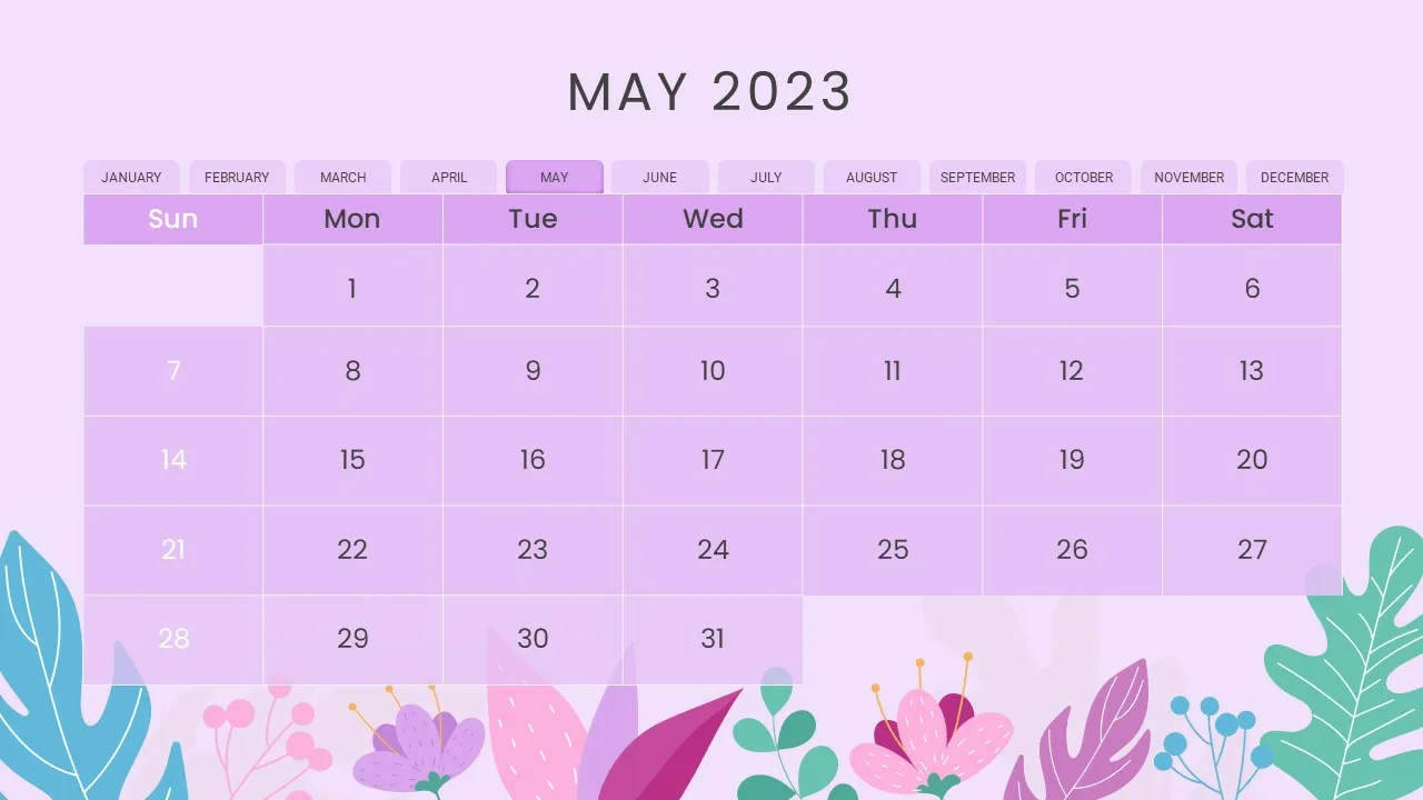 May 2023 Calendar Presentation Template