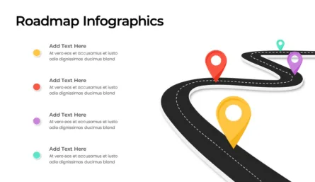 4 Stage Road Map Slide Template