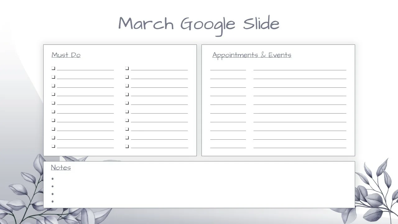 March Google Slide Themes