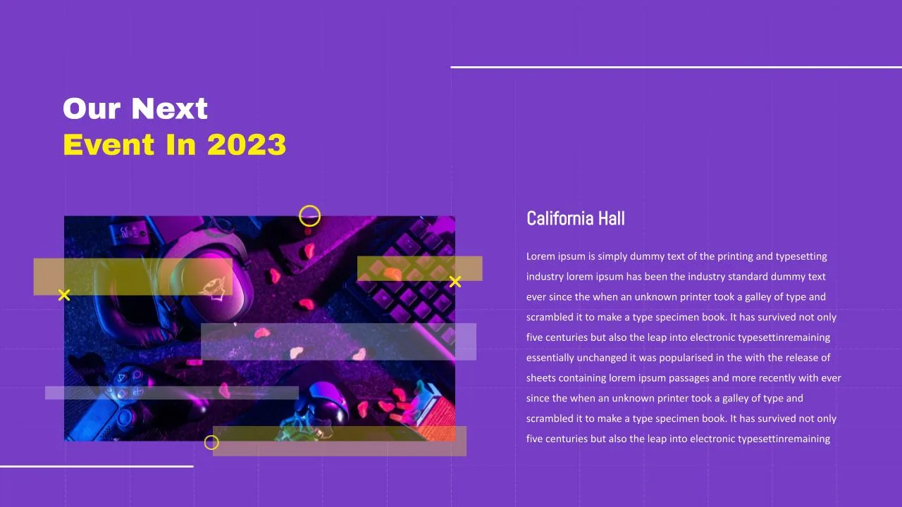 Purple And Yellow Event Slides Template