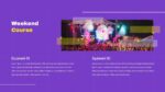 Purple And Yellow Weekend Course Slides Template