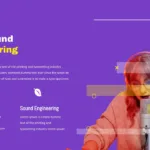 Purple And Yellow sound Engineering Slides Template