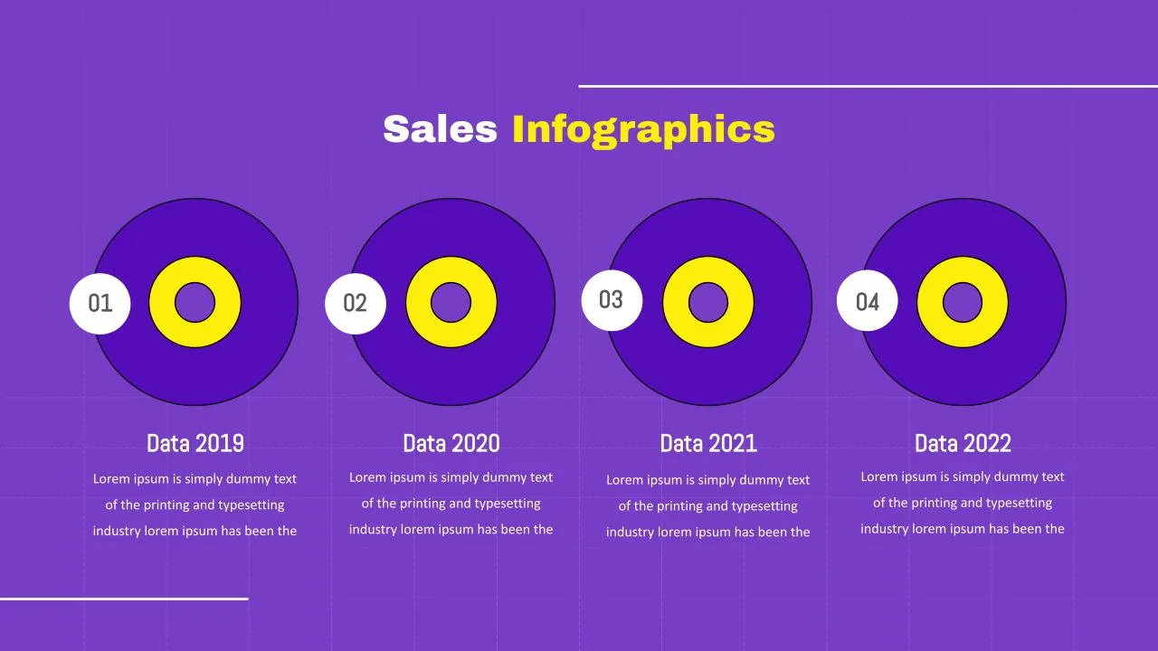 Purple Yellow Sales Infographics Backgrounds