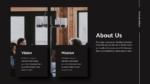 Animated Black Theme PowerPoint About Us Template
