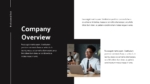 Animated Black Theme PowerPoint Company Overview Slide Background
