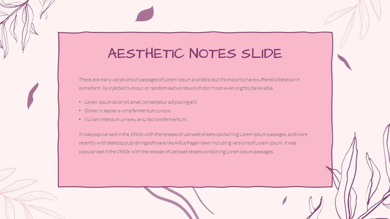 Slide Notes Template