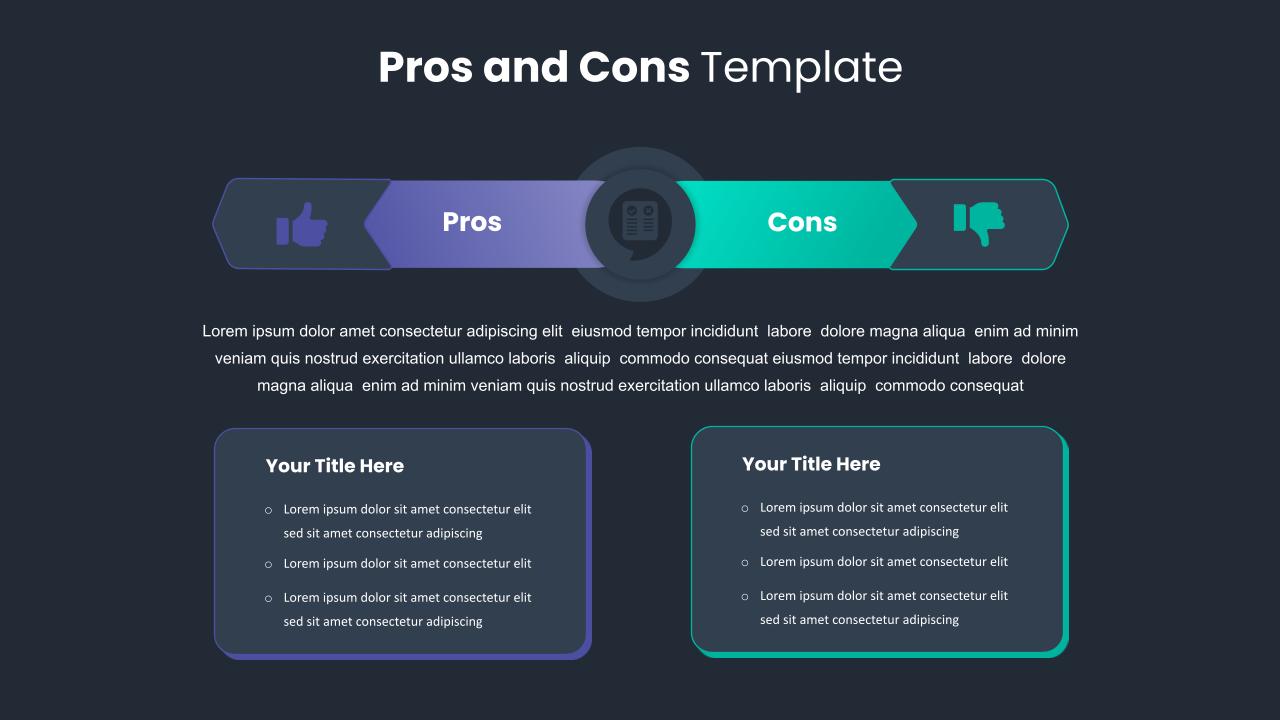 Pros And Cons Presentation Slide Template