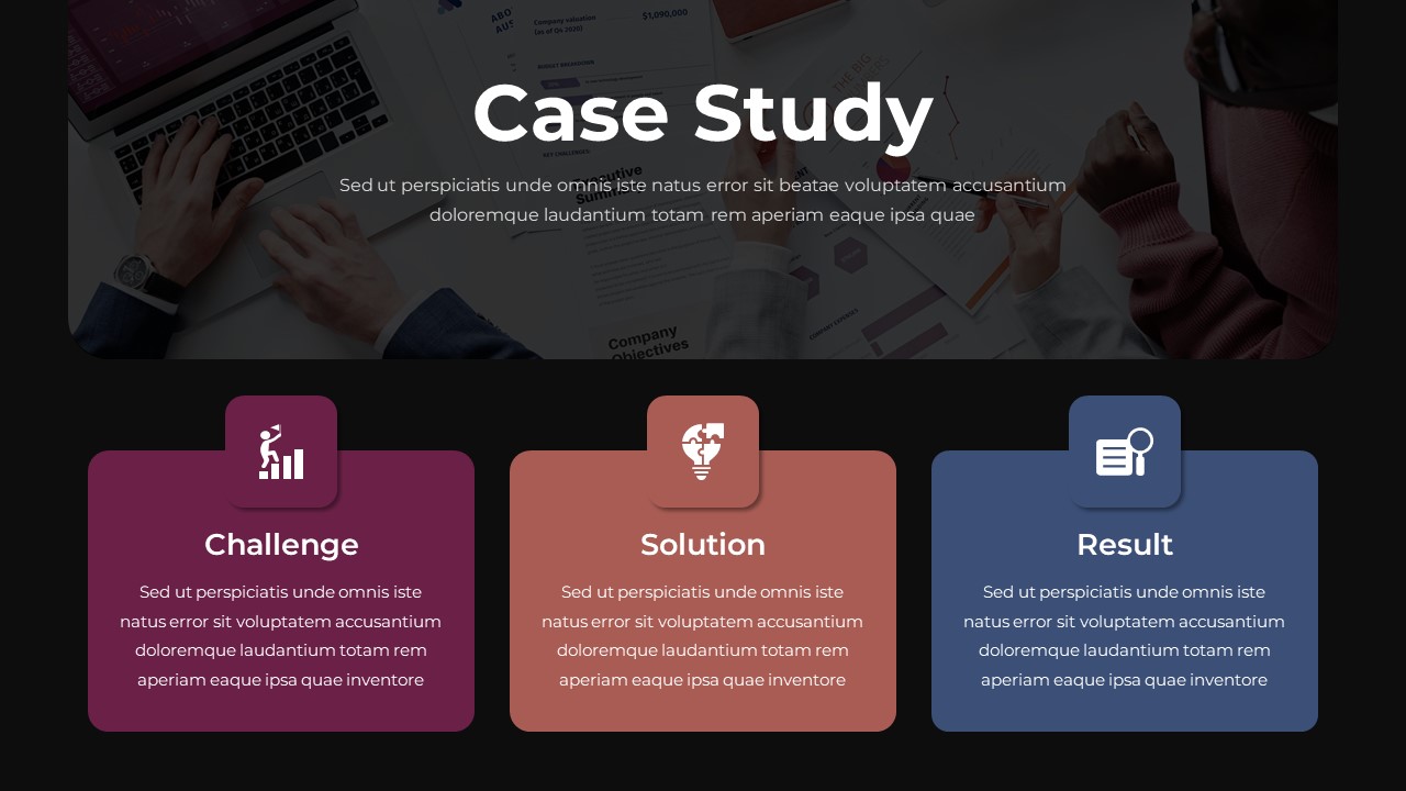 Dark Theme Case Study Slide Template