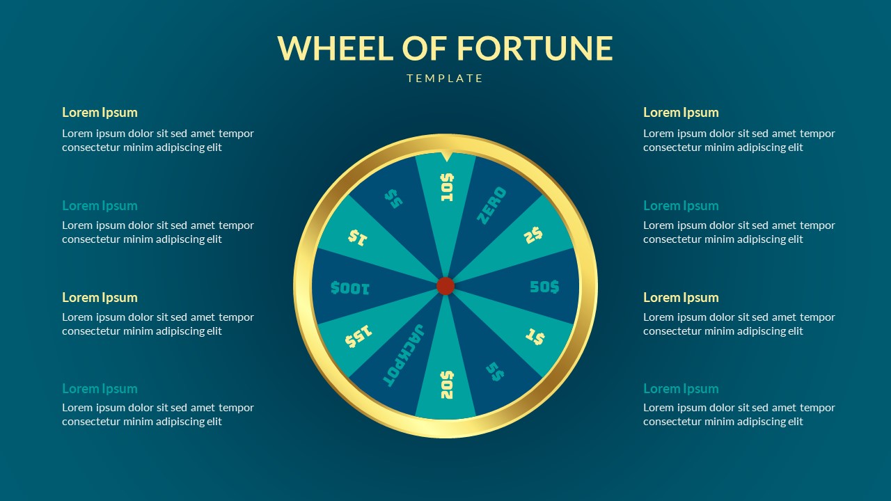 Dark Theme Google Slides Wheel Of Fortune