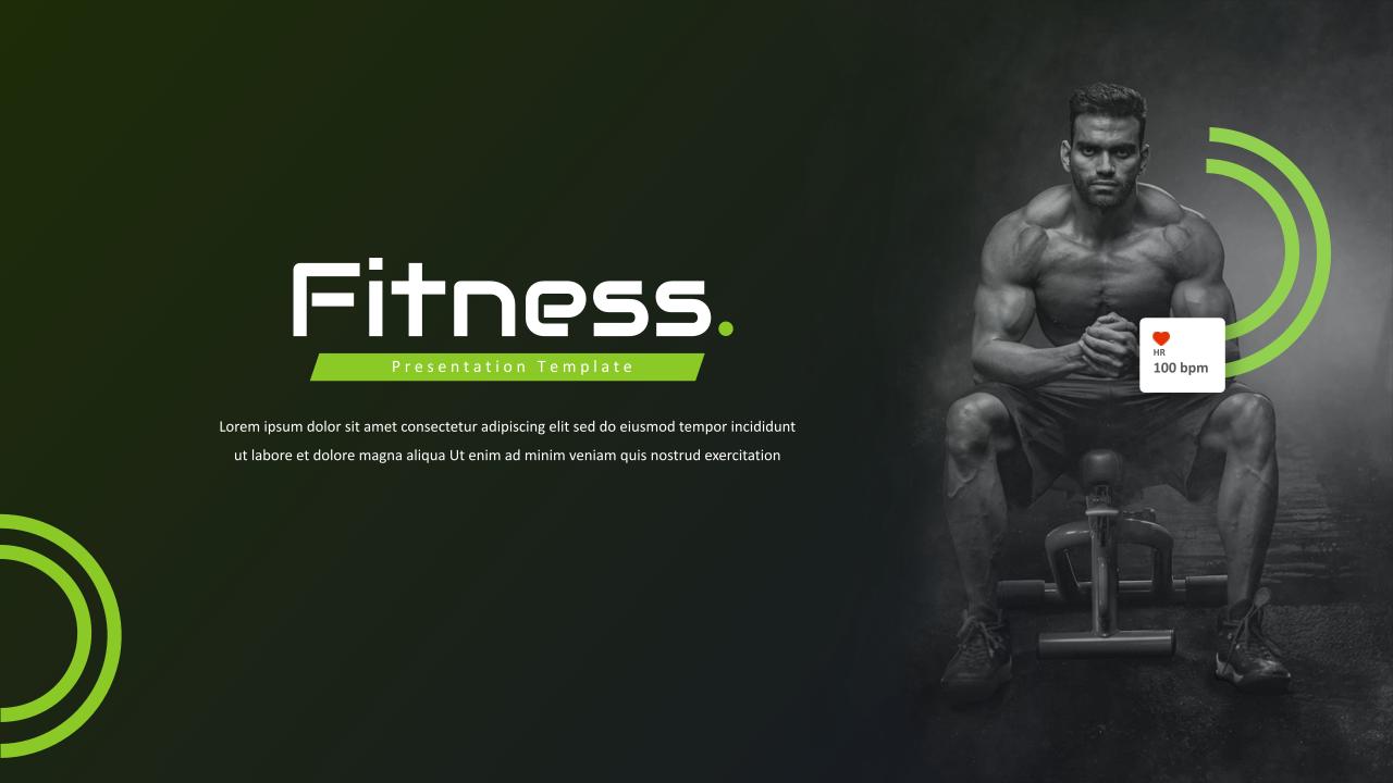 Modern Sleek Fitness PowerPoint Templates - SlideKit