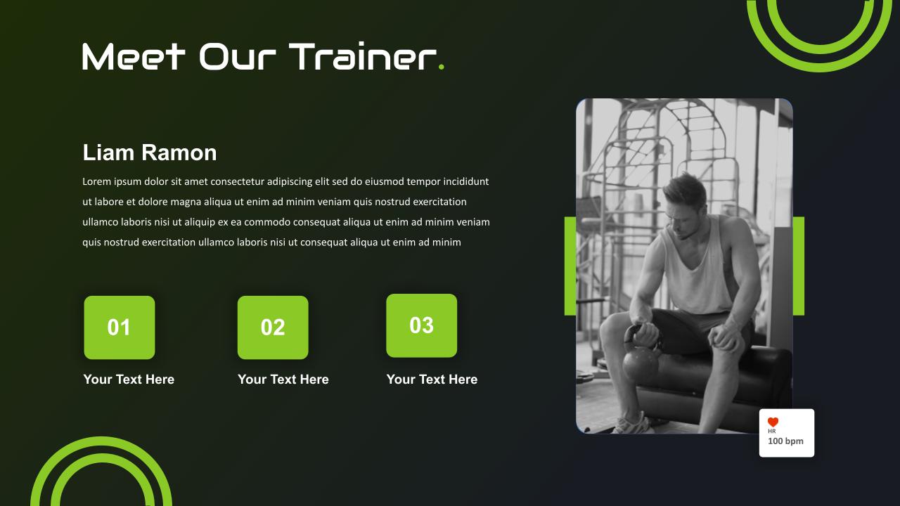 Modern Fitness Meet Our Trainer PowerPoint Template
