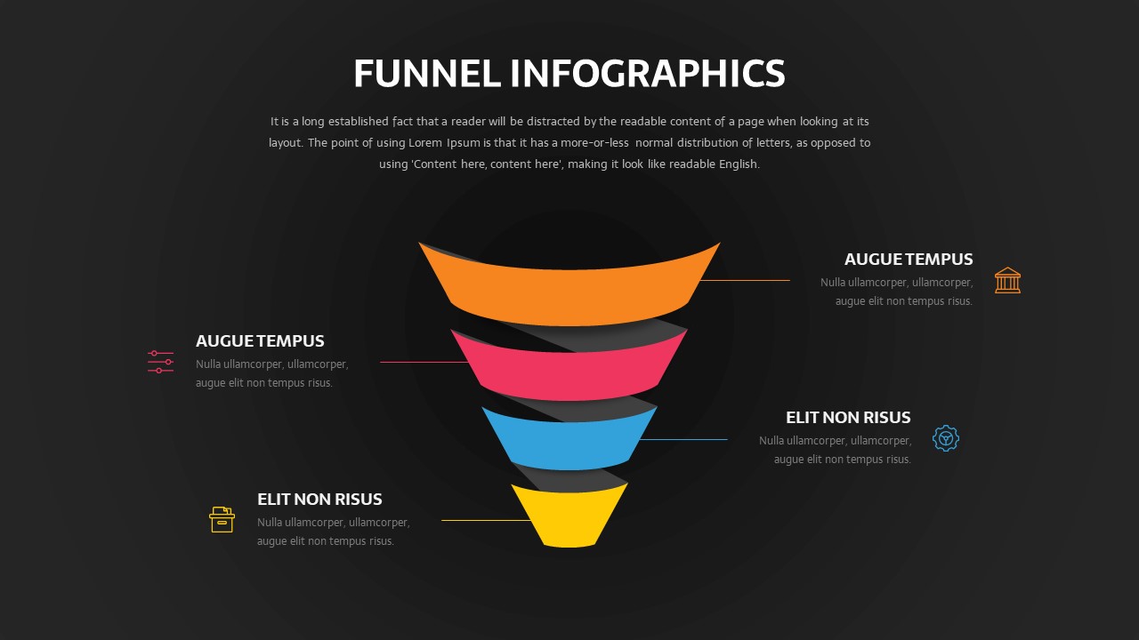 Dark Theme Funnel Slide Powerpoint