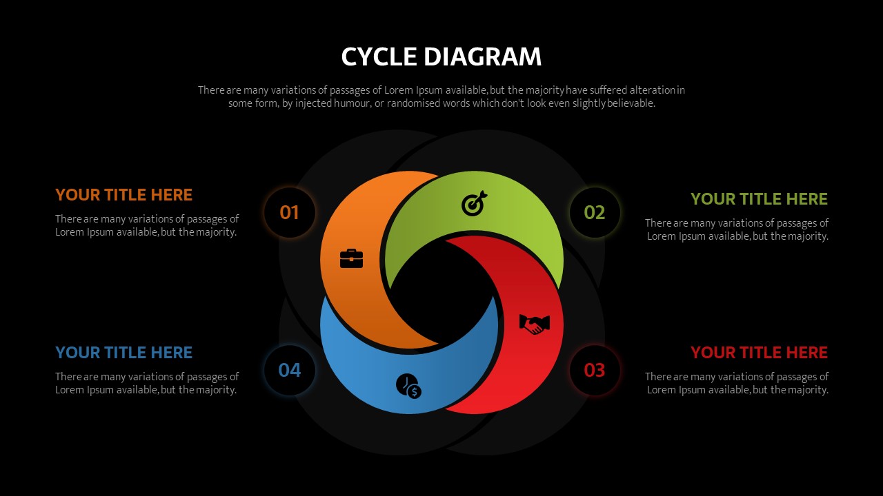 Dark Theme Cycle Diagram Template