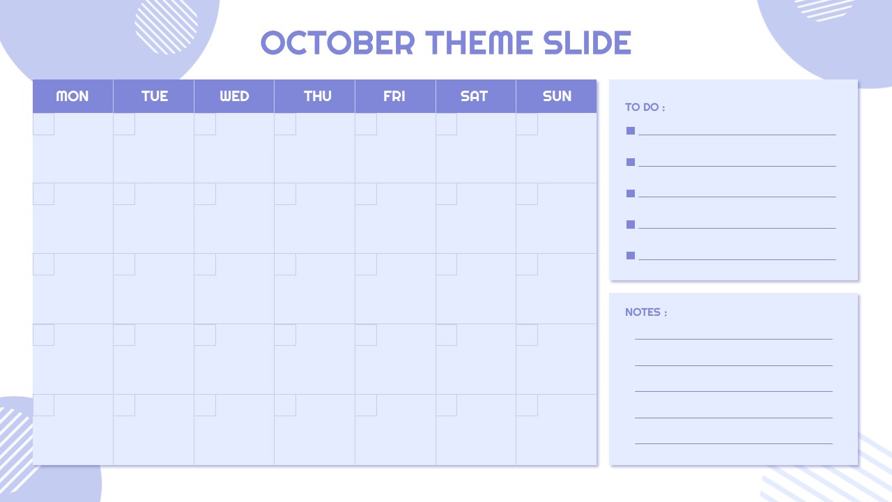 October Planner Template