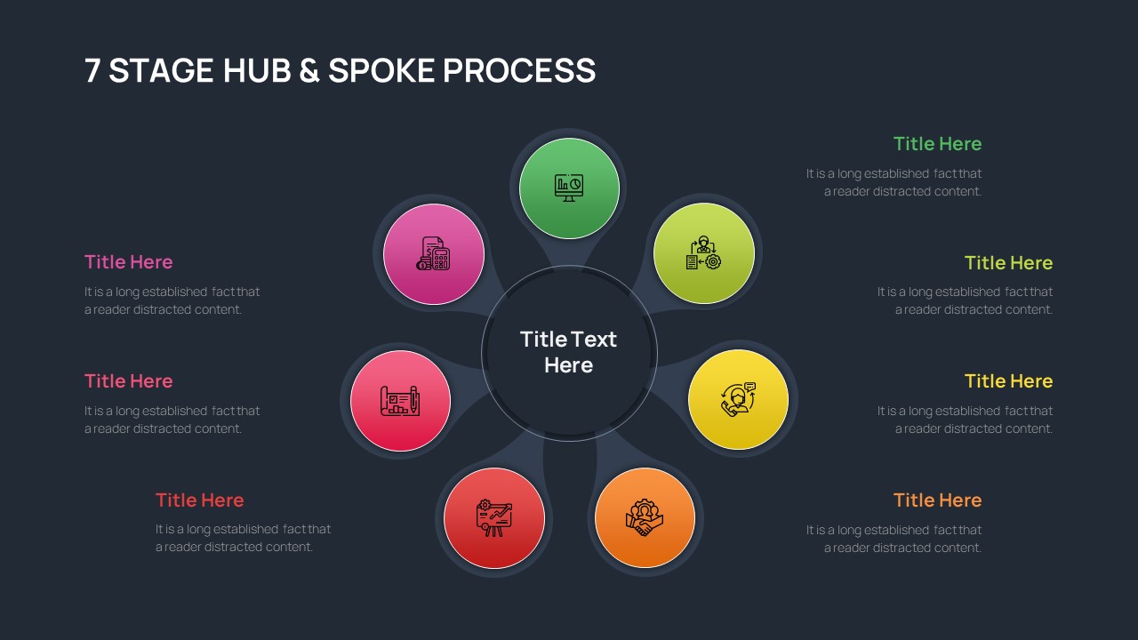 Dark Theme Hub And Spoke Slide