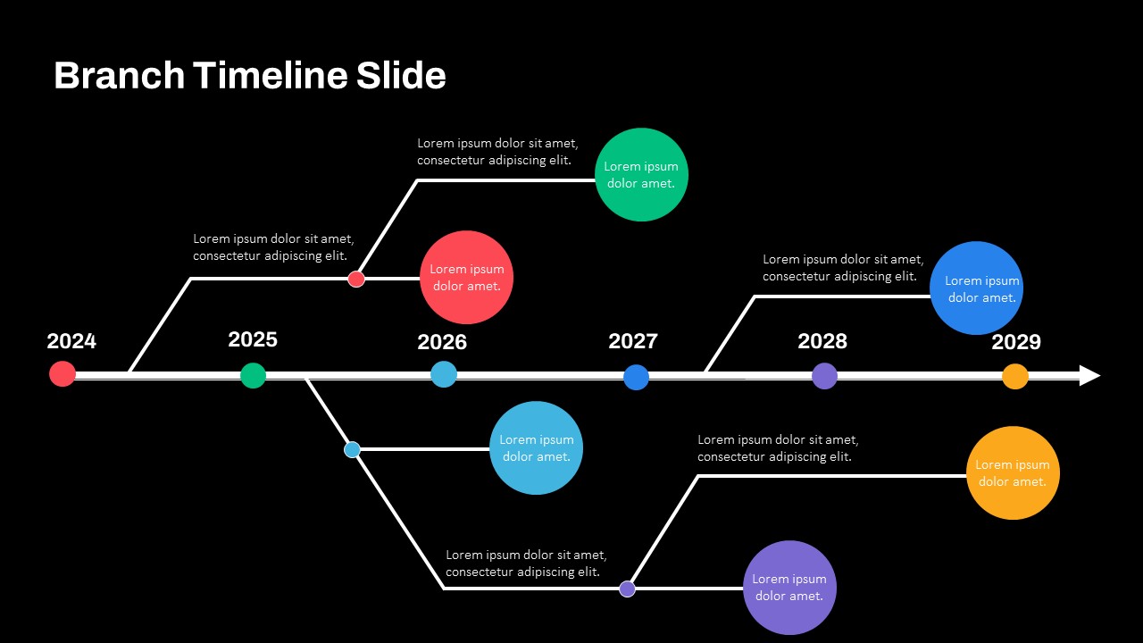 Branch Timeline Slide Template