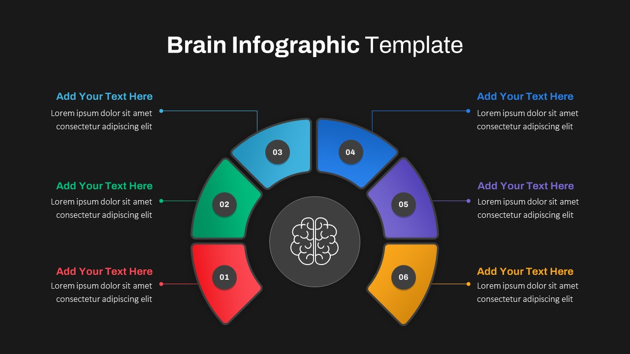 Dark Theme Brain Slide Template