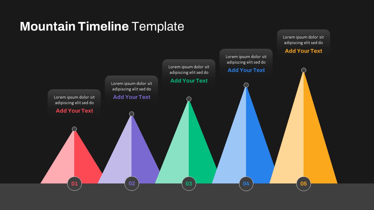 Dark Theme Mountain Timeline Infographic