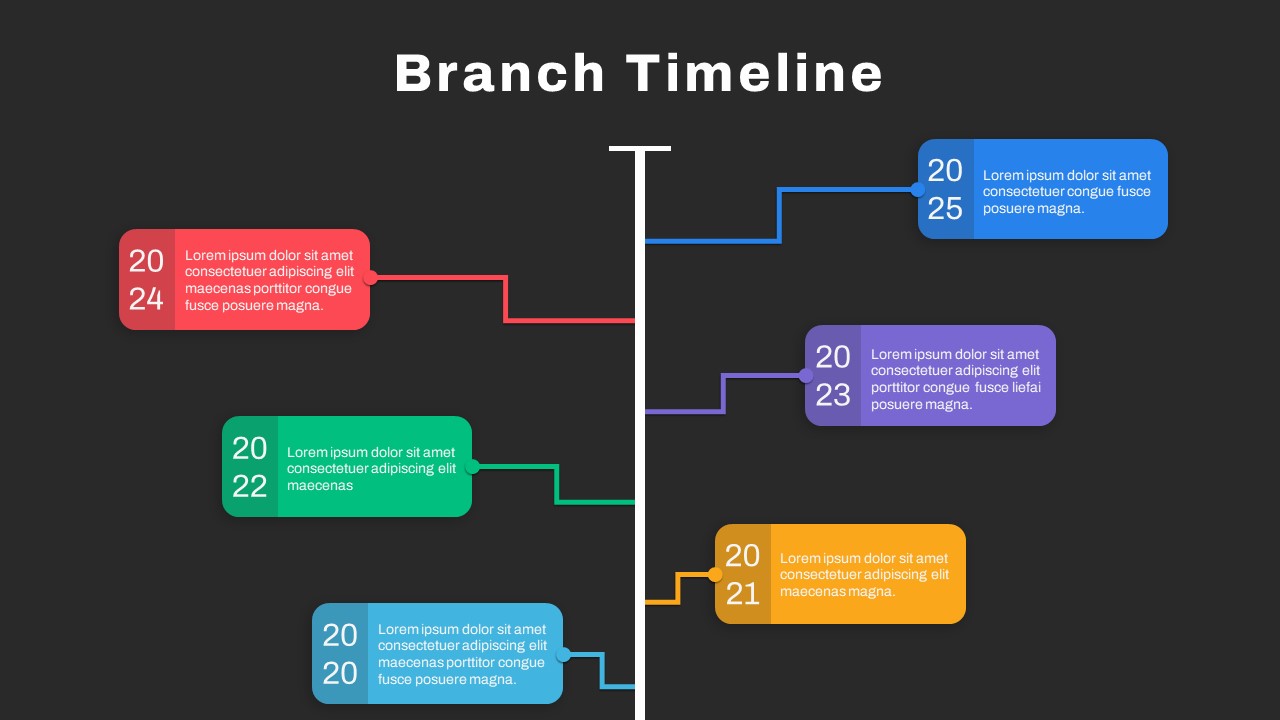 Dark Theme Timeline Google Slide Template